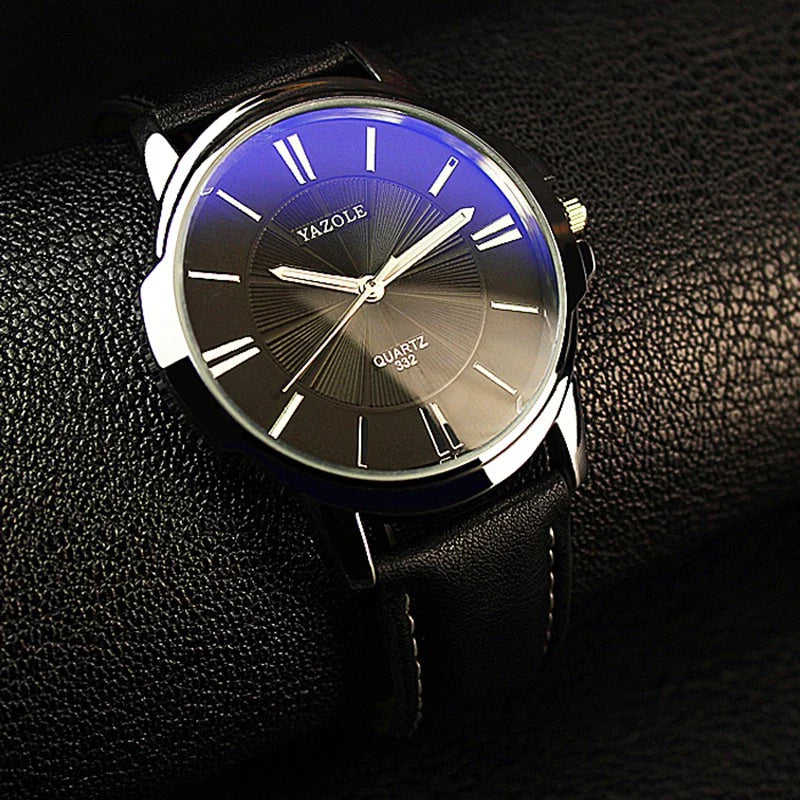 Yazole Relógio Masculino Relógio Casual De Couro De Quartzo