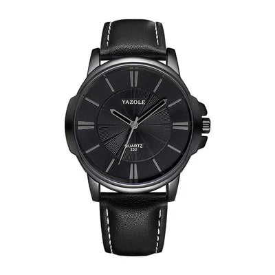 Yazole Relógio Masculino Relógio Casual De Couro De Quartzo